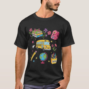 Camiseta Coquete Floral Primeiro Dia Da Pré-Escola Jardim D