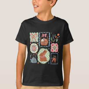 Camiseta Coquete Laço Bunny Ovos Coelho Divertido Flor Feli