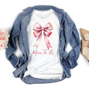 Camiseta Coquete Laço Rosa Mãe Para Ser