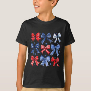 Camiseta Coquete Mulheres Fita Laço Vermelho Branco 4 De Ju