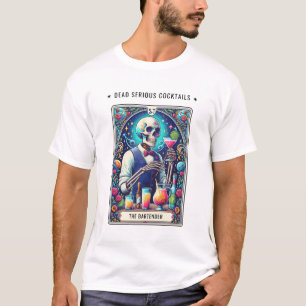 Camiseta Coquetéis Dead Serious Tarot Barman Esqueleto