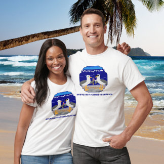 Camiseta Coquetéis na Praia Gaivotas Engraçadas