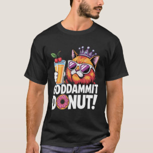 Camiseta Coquetel de Gato Atrevido com Óculos de Sol Bebida