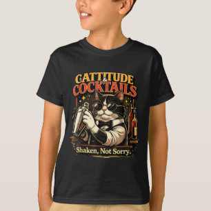 Camiseta Coquetel de Gato - Barman Engraçado