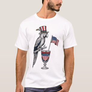 Camiseta Coquetel de Papagaio Patriótico Design Vetorial Vi