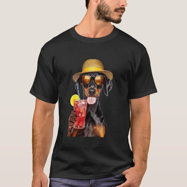 Camiseta Coquetel Doberman Pinscher (Frente)