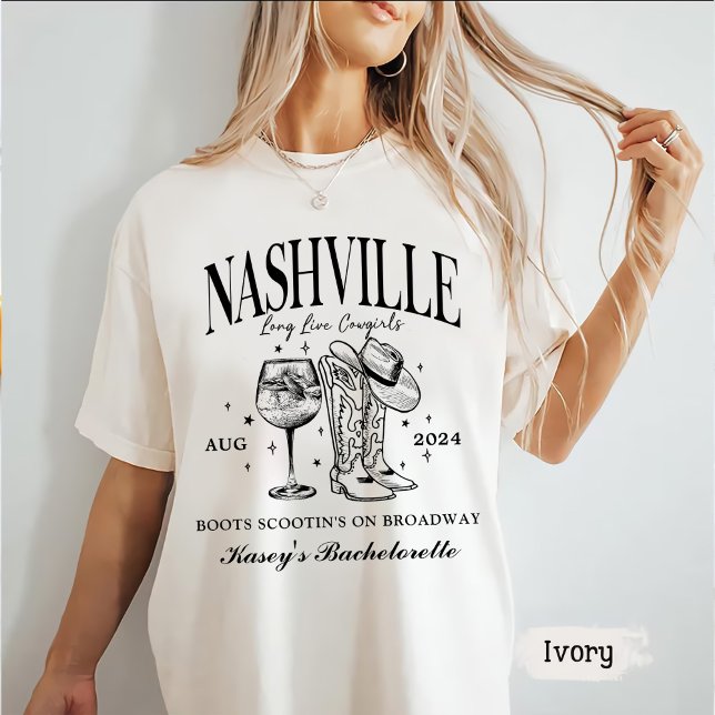Camiseta Coquetel Nashville Bachelorette Rodeo Personalizad (Criador carregado)