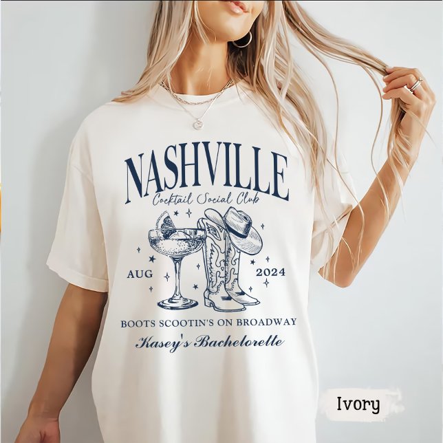 Camiseta Coquetel Nashville Bachelorette Rodeo Personalizad (Criador carregado)
