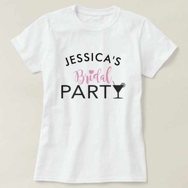 Camiseta Coquetel personalizado do Bridal Party (Frente do Design)