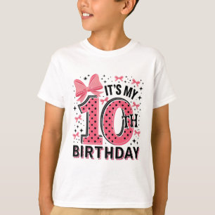 Camiseta Coquette Birthday Girl 10 Anos