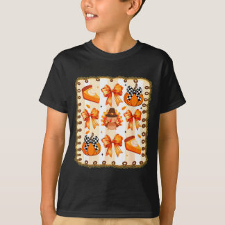 Camiseta Coquette Bow Pumpkin Season Thanksgiving Autumn Fa