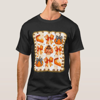 Camiseta Coquette Bow Pumpkin Season Thanksgiving Autumn Fa