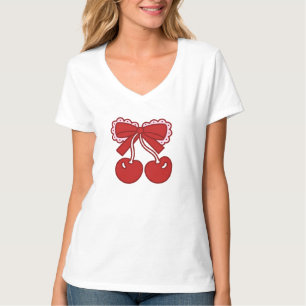 Camiseta Coquette Cereja Rosa, Garotas Elegantes