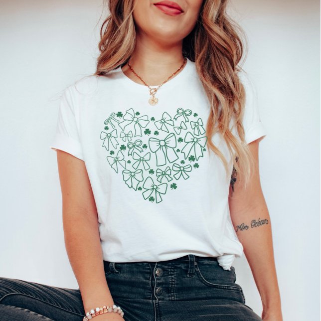 Camiseta Coquette Clover Heart - Rua. Dia de Patrick (Criador carregado)