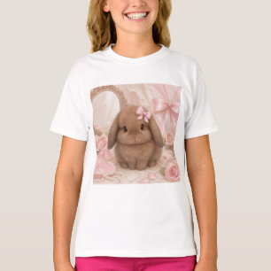 camiseta coquette coelho laço rosa