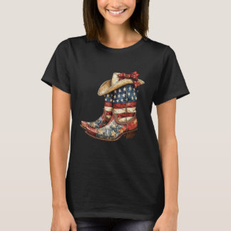 Camiseta Coquette Cowgirl 4th Of July Boots Western Cowgirl