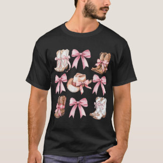 Camiseta Coquette Cowgirl Boots com Rosa