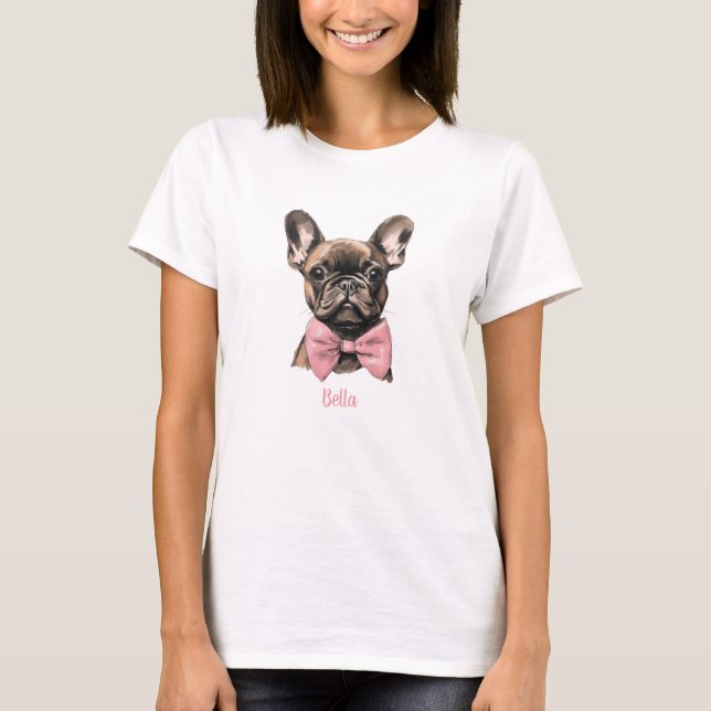 Camiseta Coquette Frenchie Costumizable Name (Frente)