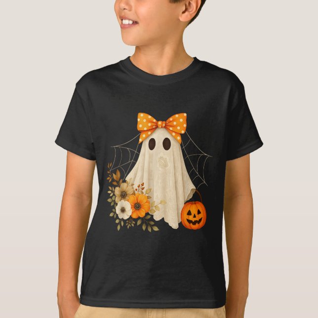 Camiseta Coquette Ghost Halloween Flower Ghost Soky Lace Gh (Frente)