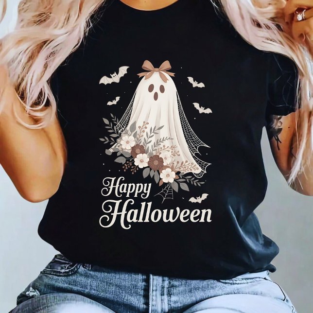 Camiseta Coquette Ghost Halloween Flower Ghost Spooky (Criador carregado)