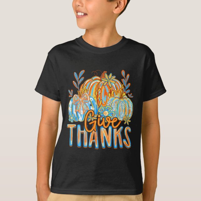 Camiseta Coquette Give Thanks Christian Thanksgiving Floral (Frente)