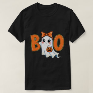 Camiseta Coquette Halloween Girly Boo Ghost Aestética 2025