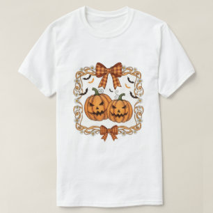 Camiseta Coquette Halloween Pumpkin: Uma Deco Spooky, mas C
