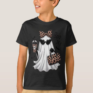 Camiseta Coquette Leopardo Fantasma Café Boo-jee Halloween