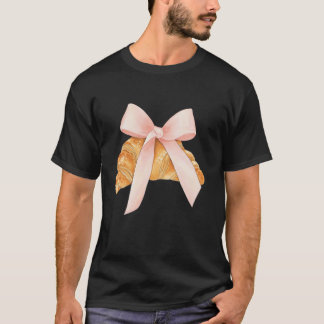 Camiseta Coquette Pink Croissant Cute Paris France Fren