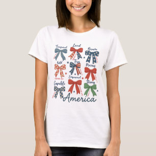Camiseta Coquette Red White e Blue Patriotic Arcos 4 de jul