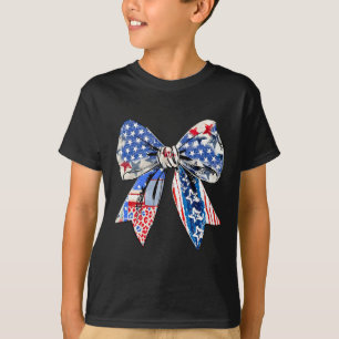 Camiseta Coquette Red White E Blue Patriotic Arcos Retro J