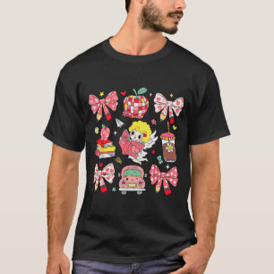 Camiseta Coquette Rosa Laço Maçã Dia dos Professores Dia do