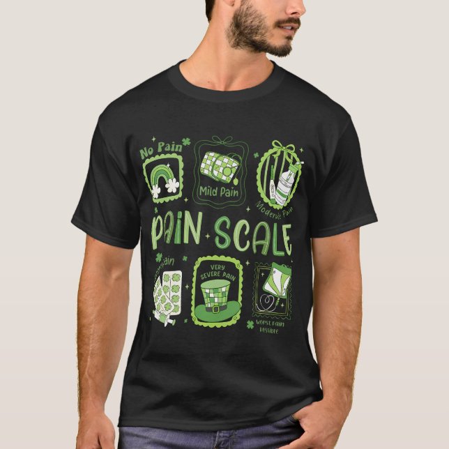 Camiseta Coquette Stamp Pain Scale Shamrock Trauma Nurse Pa (Frente)