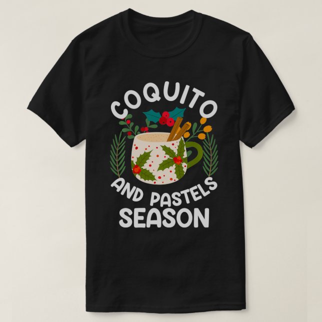 Camiseta Coquito e pastos porto-riquenhos engraçados (Frente do Design)