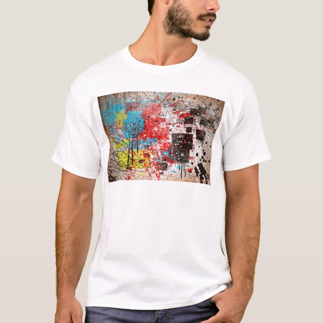 Camiseta cor abstrata zoz.jpg da pintura 1 do splatter 40 (Frente)