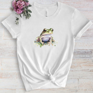 Camiseta Cor branca da água do sapo cúmulo