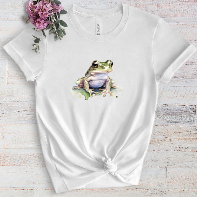 Camiseta Cor branca da água do sapo cúmulo (Criador carregado)