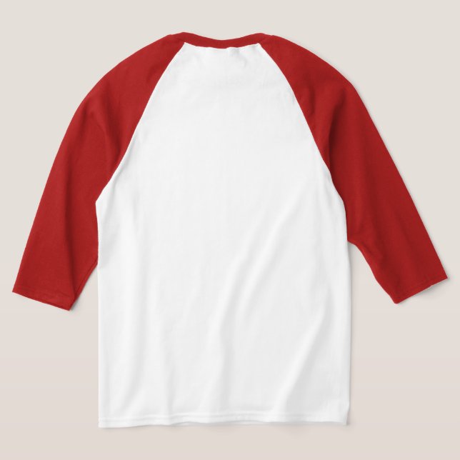 Camiseta Cor branca e vermelha sólida (Postura das costas)