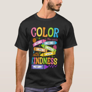 Camiseta Cor com Gentileza Professor Jardim de Infância Esc