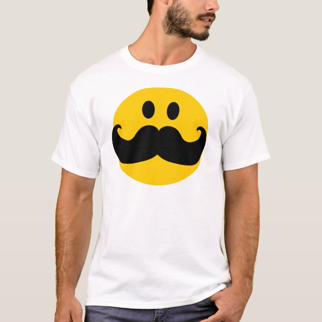Camiseta Cor customizável do fundo do bigode) (Frente)