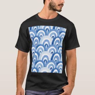 Camiseta Cor da Água Azul: Ondas do Mar de Abstrato