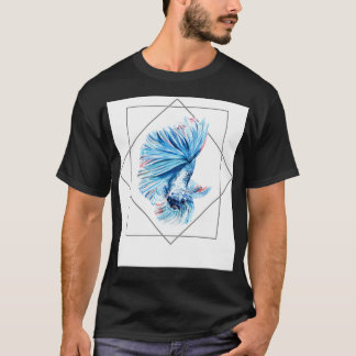 Camiseta Cor da água da betta azul