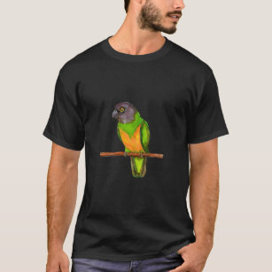 Camiseta Cor da água do papagaio do Senegal
