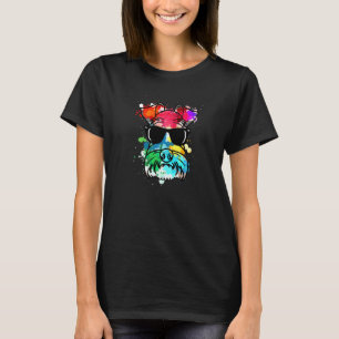 Camiseta Cor da água Miniatura Schnauzer Cachorro Cachorro