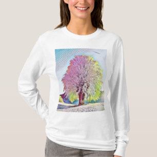 Camiseta Cor da água moderna das árvores neves coloridas