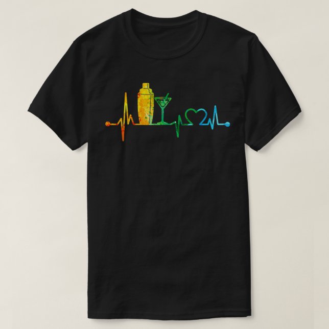 CAMISETA COR DA BARTENDER HEARTBEAT (Frente do Design)