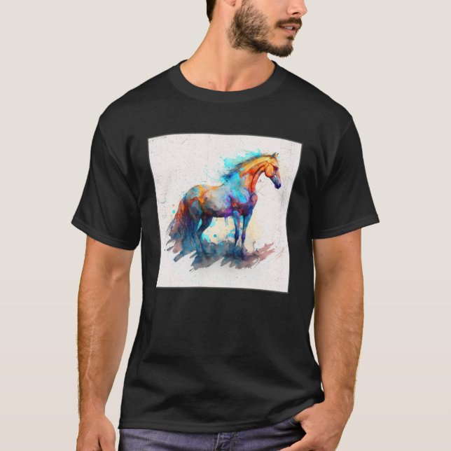 Camiseta Cor da Ilustração de Espelhamento de Tinta do Arco (Frente)