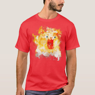 Camiseta Cor d'água da cabeça avermelhada do gato surpreend