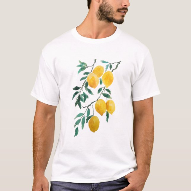 Camiseta cor d'água do limão amarelo (Frente)