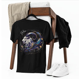 Camiseta Cor d'água Elegante Capricórnio Zodiac Preto Perso